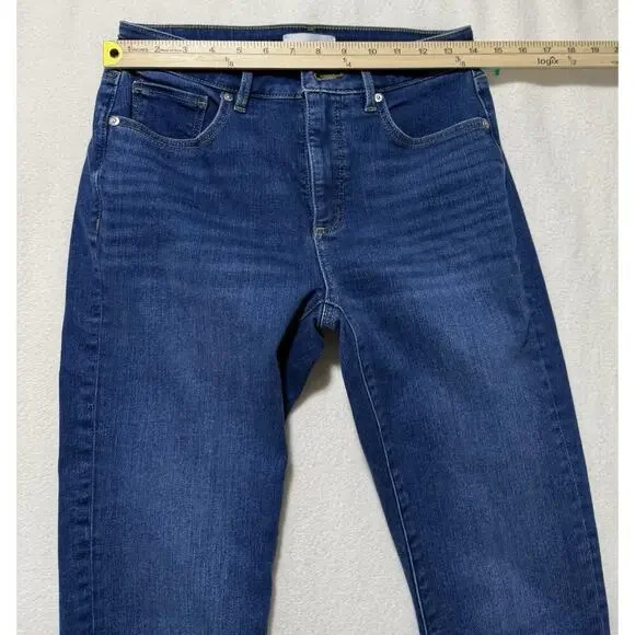 LOFT Curvy Skinny Jeans Size 27 Mid Rise Dark Wash Stretch Denim - Picture 7 of 7